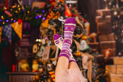 Κάλτσες Arty με Χριστουγεννιάτικα στολίδια - εκρού