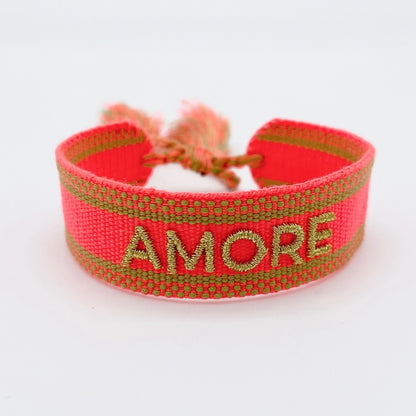 Amore Statement Bracelet Woven, Embroidered