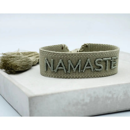 Namaste Statement Bracelet Woven, Embroidered.