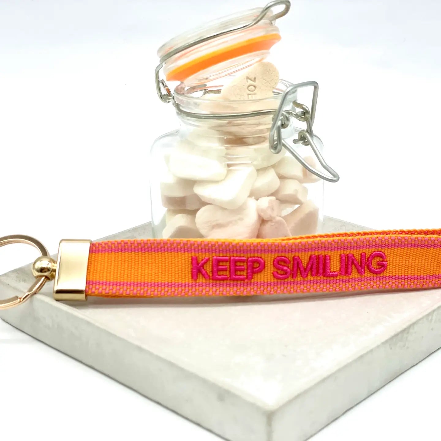 Keep Smiling Keychain.