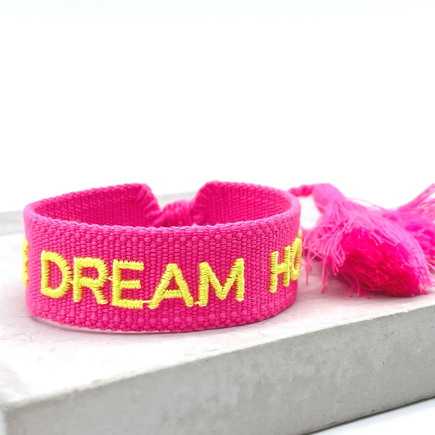 Love Dream Hope Statement Bracelet Woven, Embroidered