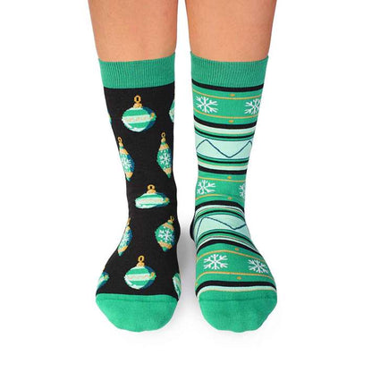 Κάλτσες Arty με Χριστουγεννιάτικα στολίδια - μαύρο