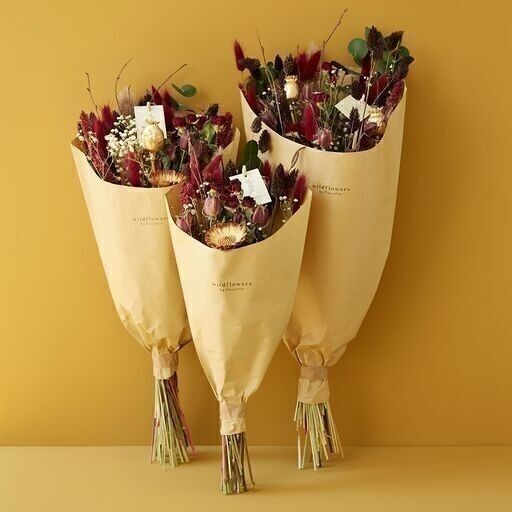 Dried Flowers - Field Bouquet - Scarlet Red  / SMALL